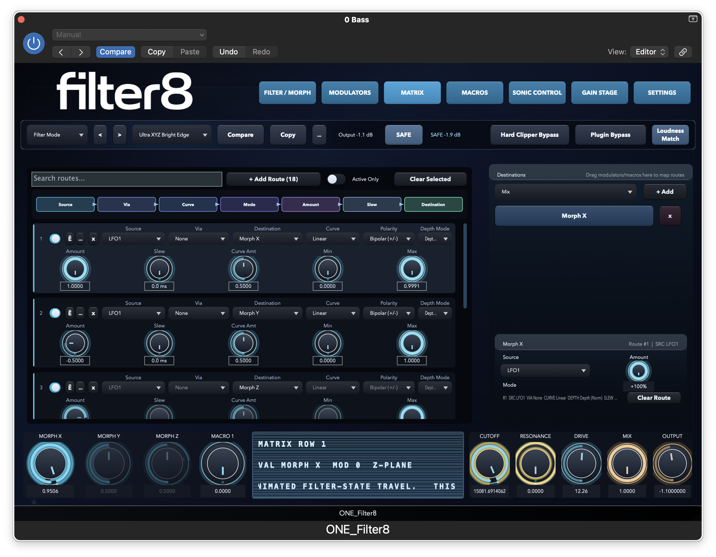ONE_Filter8 modulation matrix