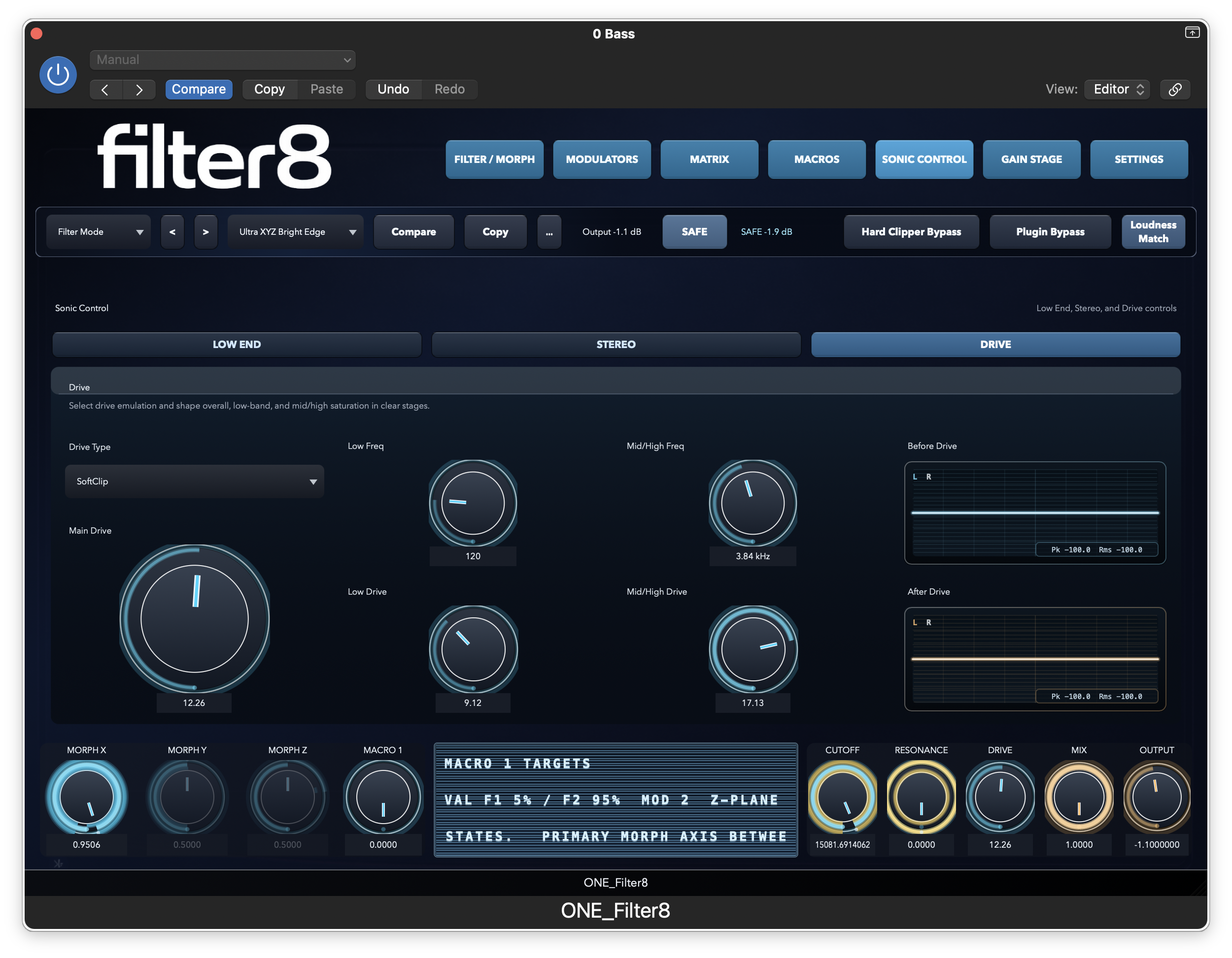 ONE_Filter8 drive controls