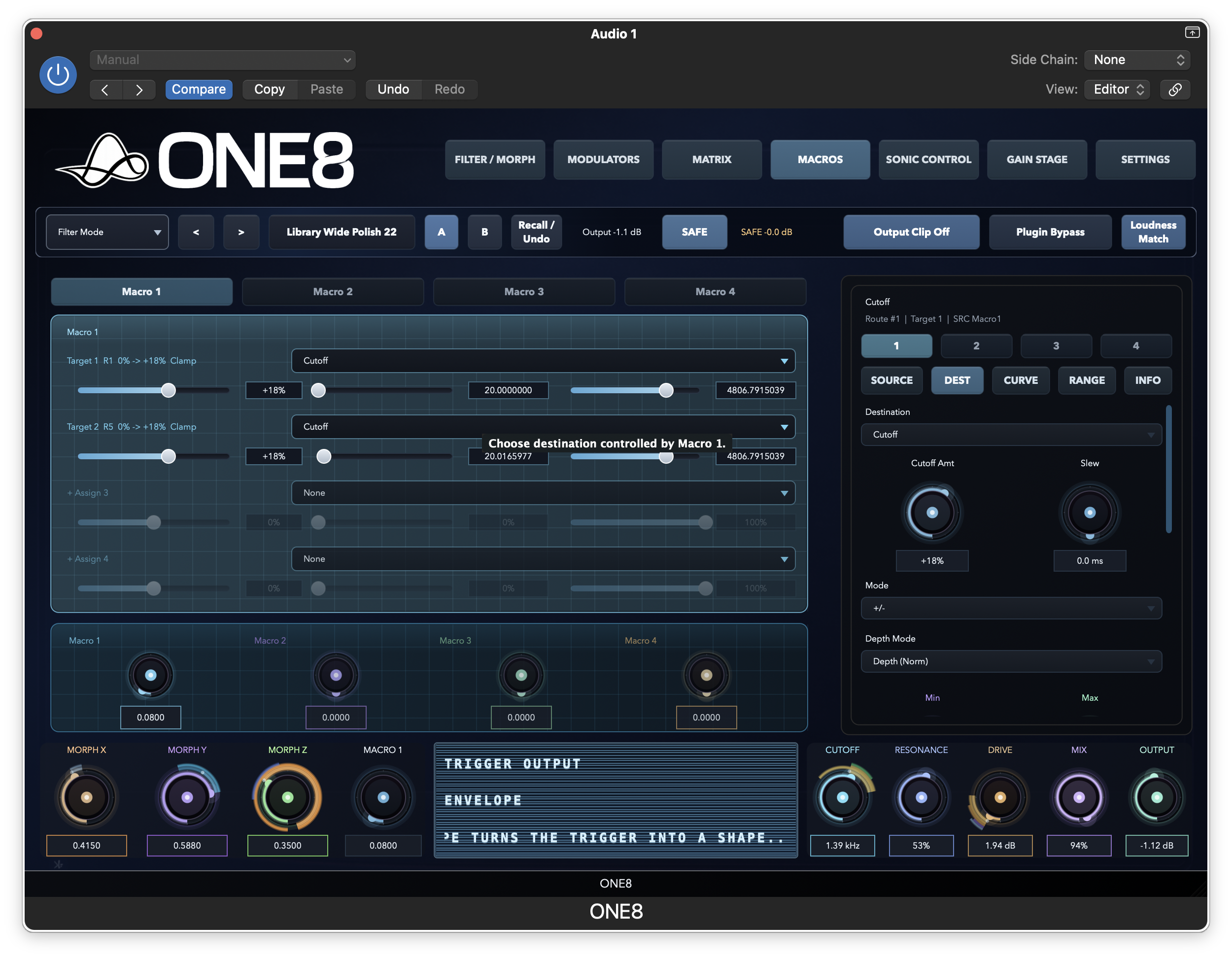 ONE8 Macros page