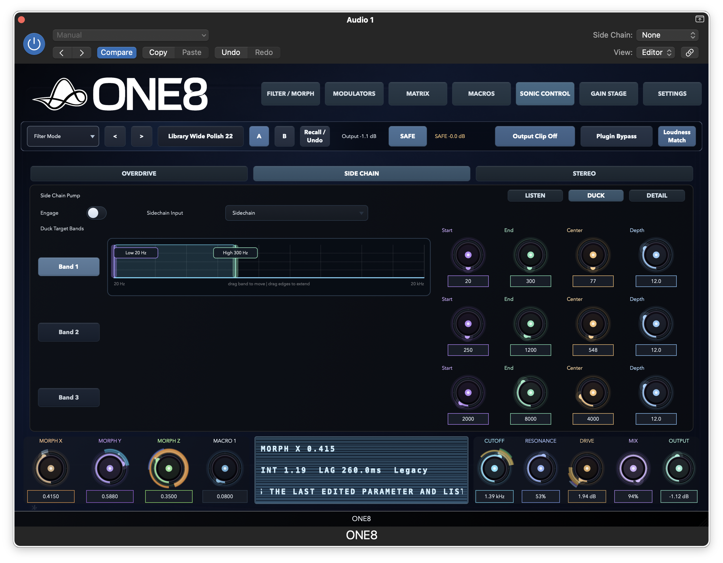 ONE8 sidechain bands